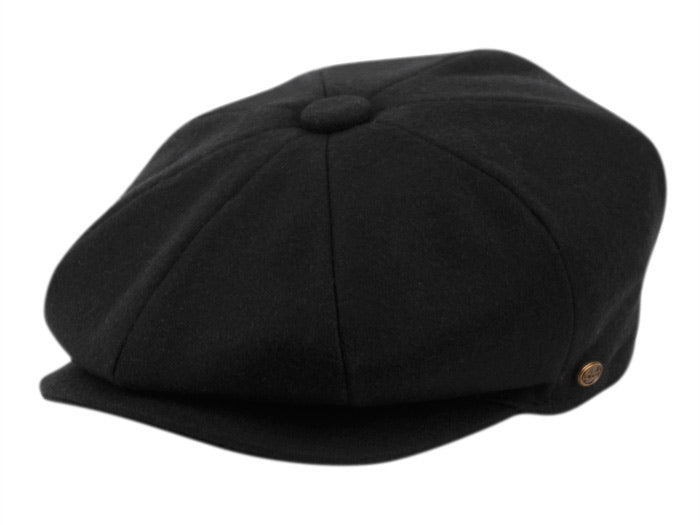 Skip | Wool Felt Newsboy Cap Black